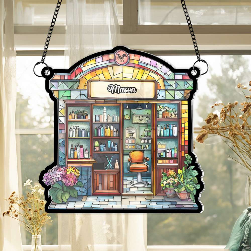 Personalized Barber Suncatcher Ornament - Perfect Gift for Hair Salon Lovers Ornament PopCulturePrints