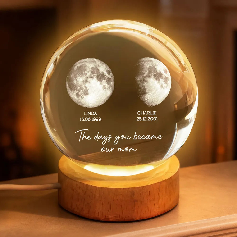 Personalized Moon Lamp for Mom - Custom Date and Message Gift Lamp MagicInPrints