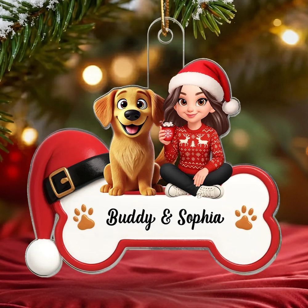 Personalized Christmas Ornament for Dog Lovers - Custom Name Holiday Decoration Ornament MagicInPrints