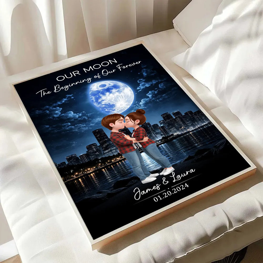 Personalized Wedding Night Canvas Print for Couples - Romantic Moonlight Theme Poster or Canvas MagicInPrints