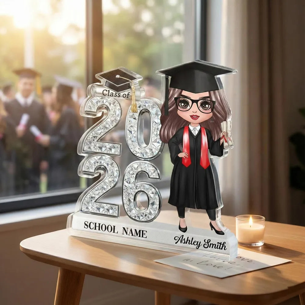 Personalized Graduation Figurine for Class of 2026 - Custom Name Gift Plaque MagicInPrints