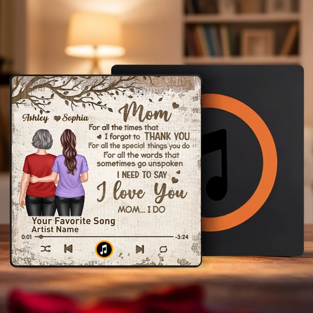 Personalized Music Plaque for Mom - Sentimental Gift with Custom Names Fridge Magnet MagicInPrints