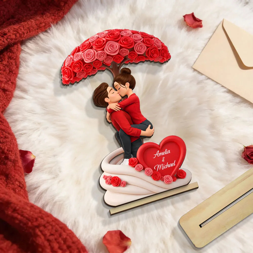 Personalized Romantic Couple Figurine for Lovers - Valentine's Day Gift Plaque MagicInPrints