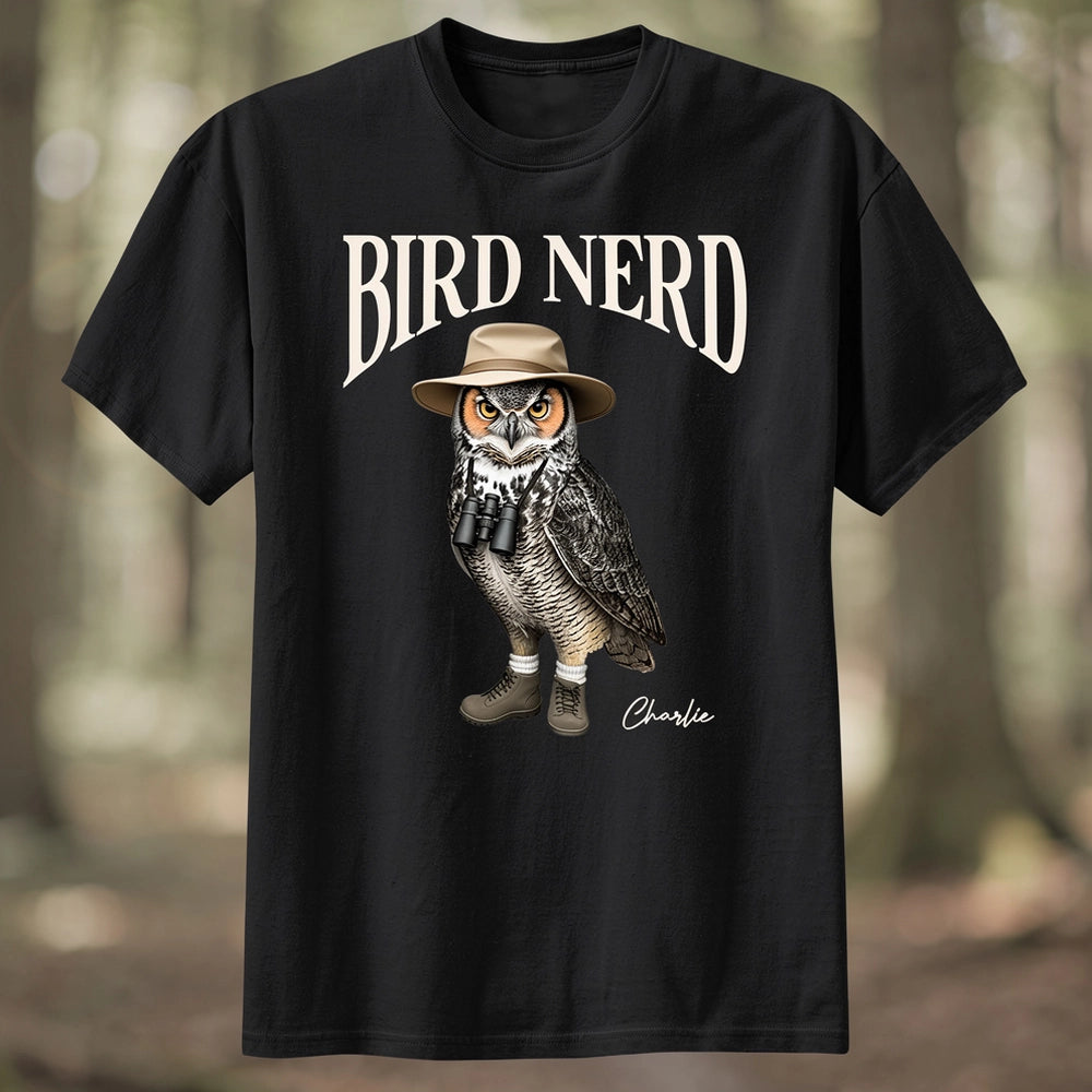 Funny Bird Nerd Owl T-Shirt for Birdwatchers - Casual Outdoor Wear Cloth MagicInPrints