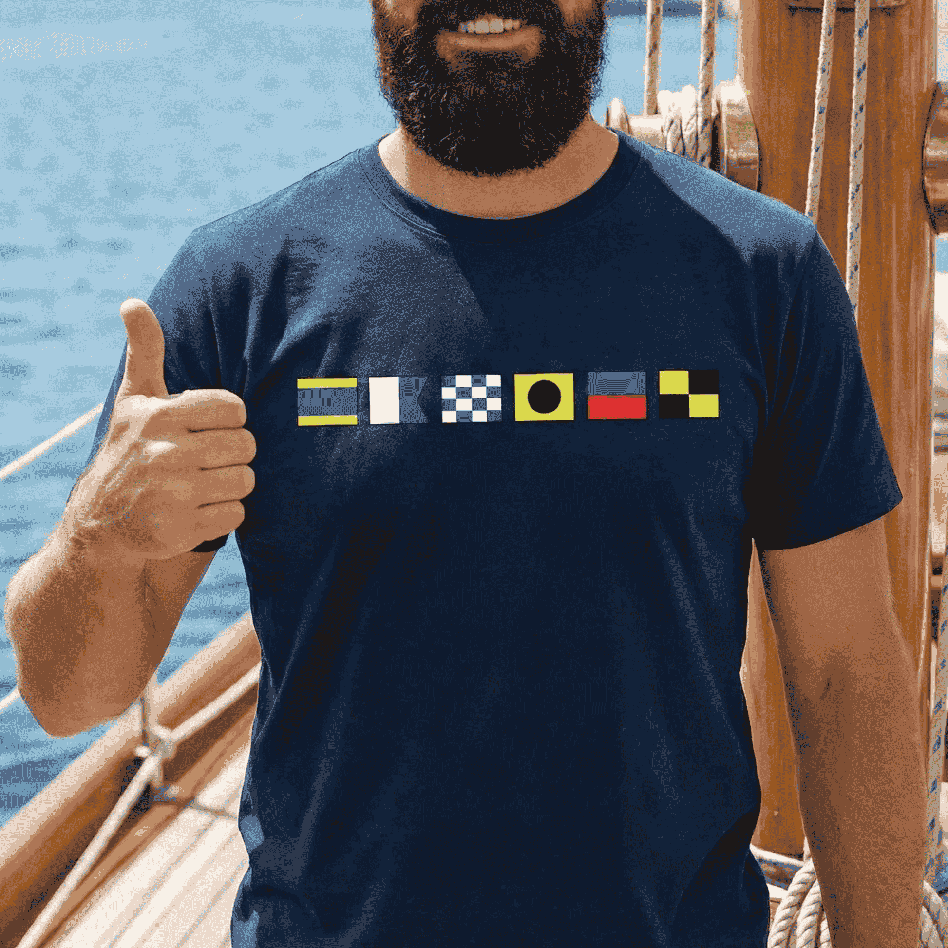 Nautical Signal Flags T-Shirt for Men - Casual Maritime Style Cloth MagicInPrints
