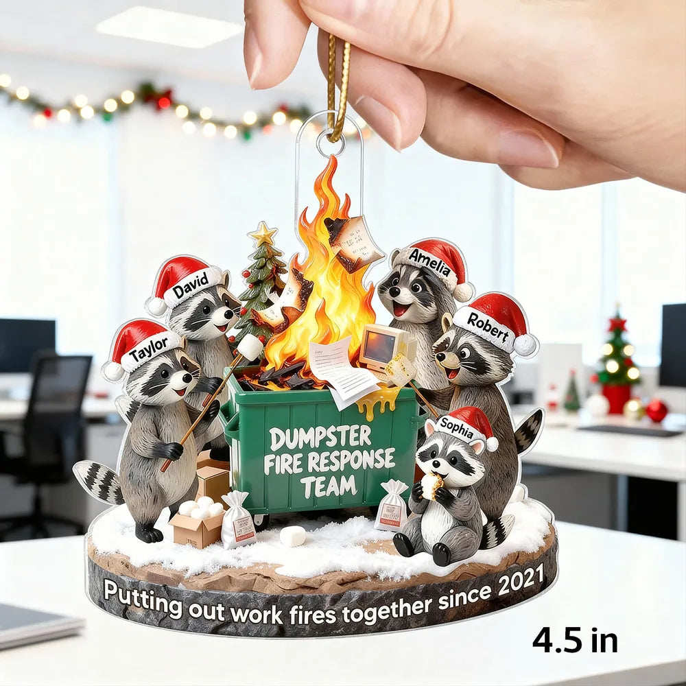 Personalized Raccoon Christmas Ornament for Coworkers - Humorous Holiday Gift Ornament MagicInPrints