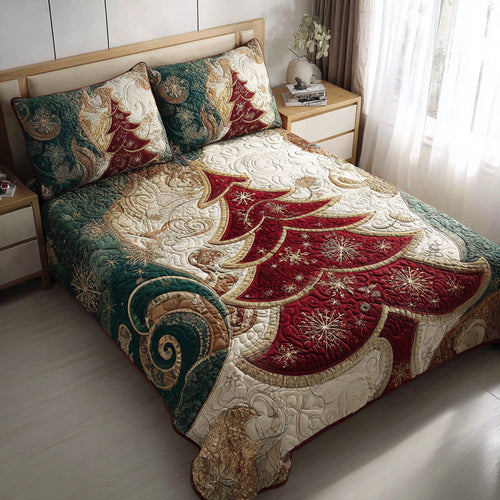 Bring Home the Holiday Spirit – Custom 3-Piece Quilted Bedding Set – Gift for Christmas Lovers Quilted Bedding Set V2 MagicInPrints