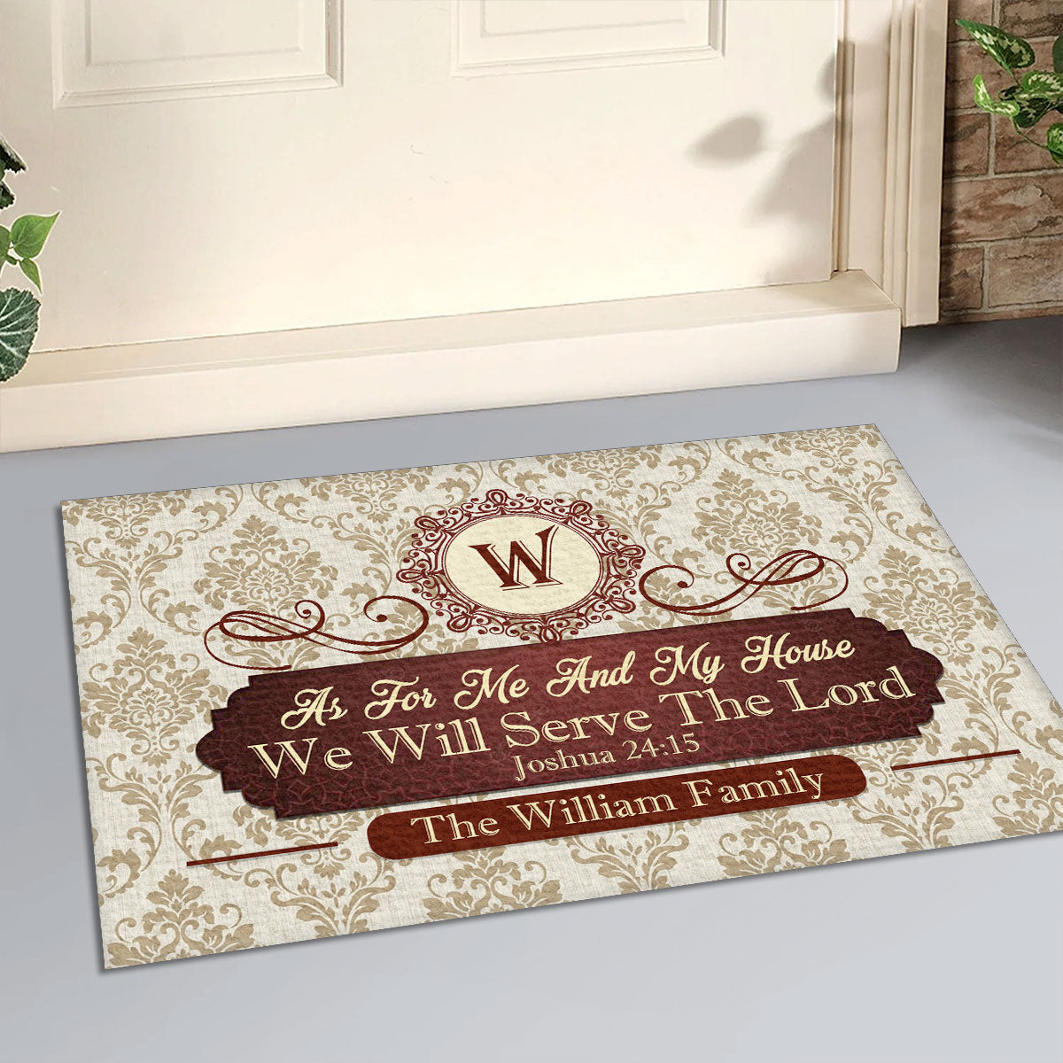 Custom Monogram Doormat for Families - Religious Home Decor Doormat MagicInPrints