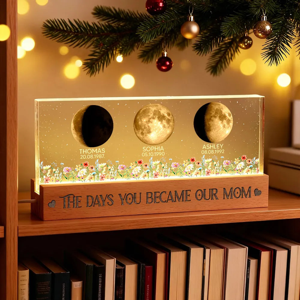 Custom Moon Phase Night Light for Mom - Mother's Day Keepsake Plaque MagicInPrints