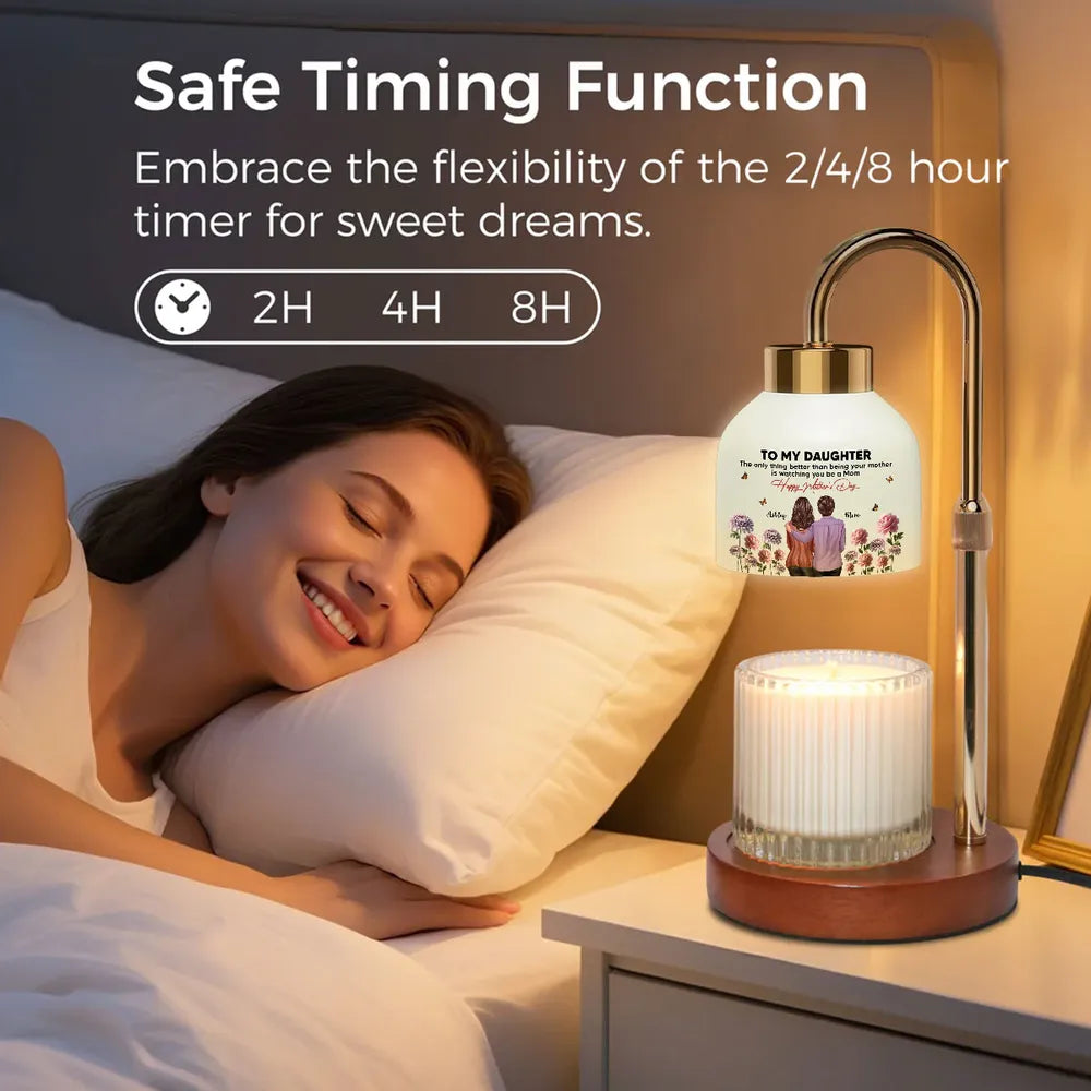 Personalized Daughter Lamp Gift for Mother's Day - Sentimental Message and Floral Design Lamp MagicInPrints