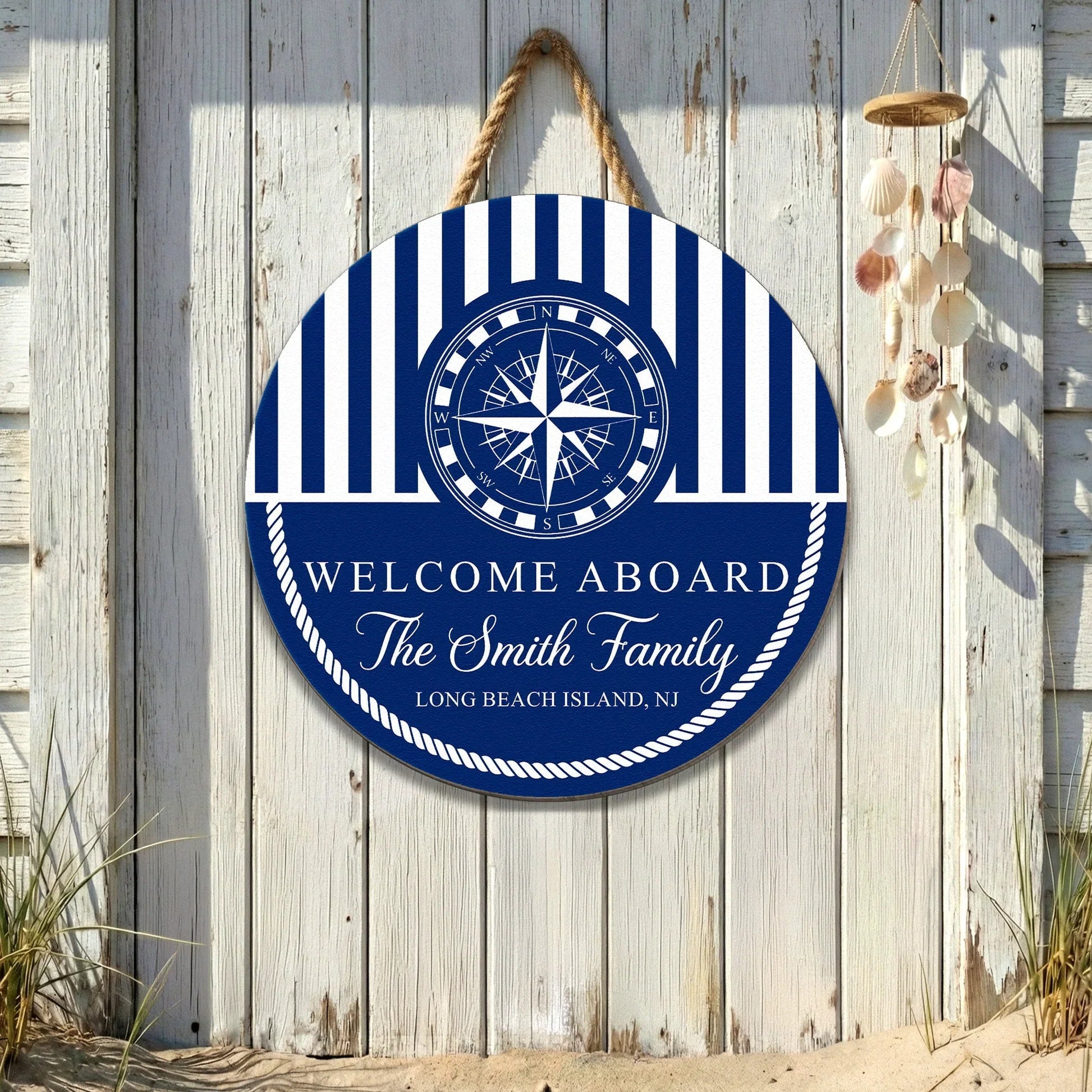 Custom Nautical Welcome Sign for Families - Personalized Home Decor Sign MagicInPrints