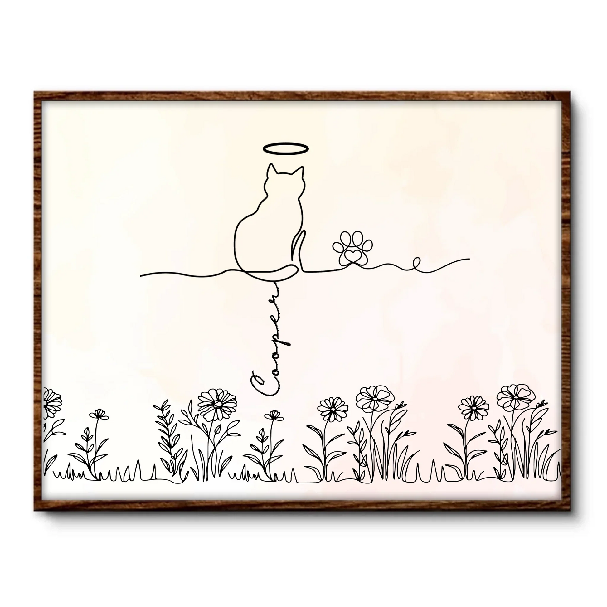 Personalized Cat Line Art Canvas for Pet Lovers - Home Decor Gift Poster or Canvas MagicInPrints