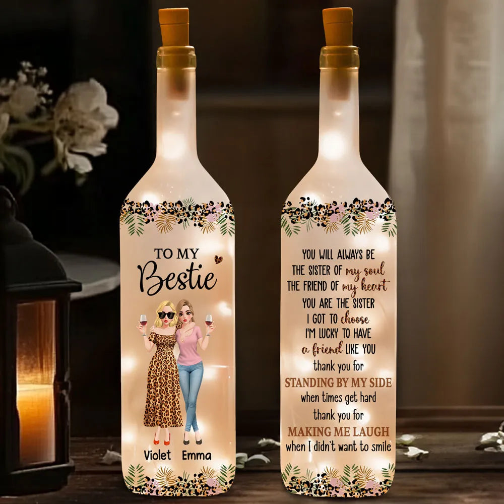 Personalized LED Wine Bottle Lamp for Best Friends - Sentimental Gift for Friendship Lamp MagicInPrints