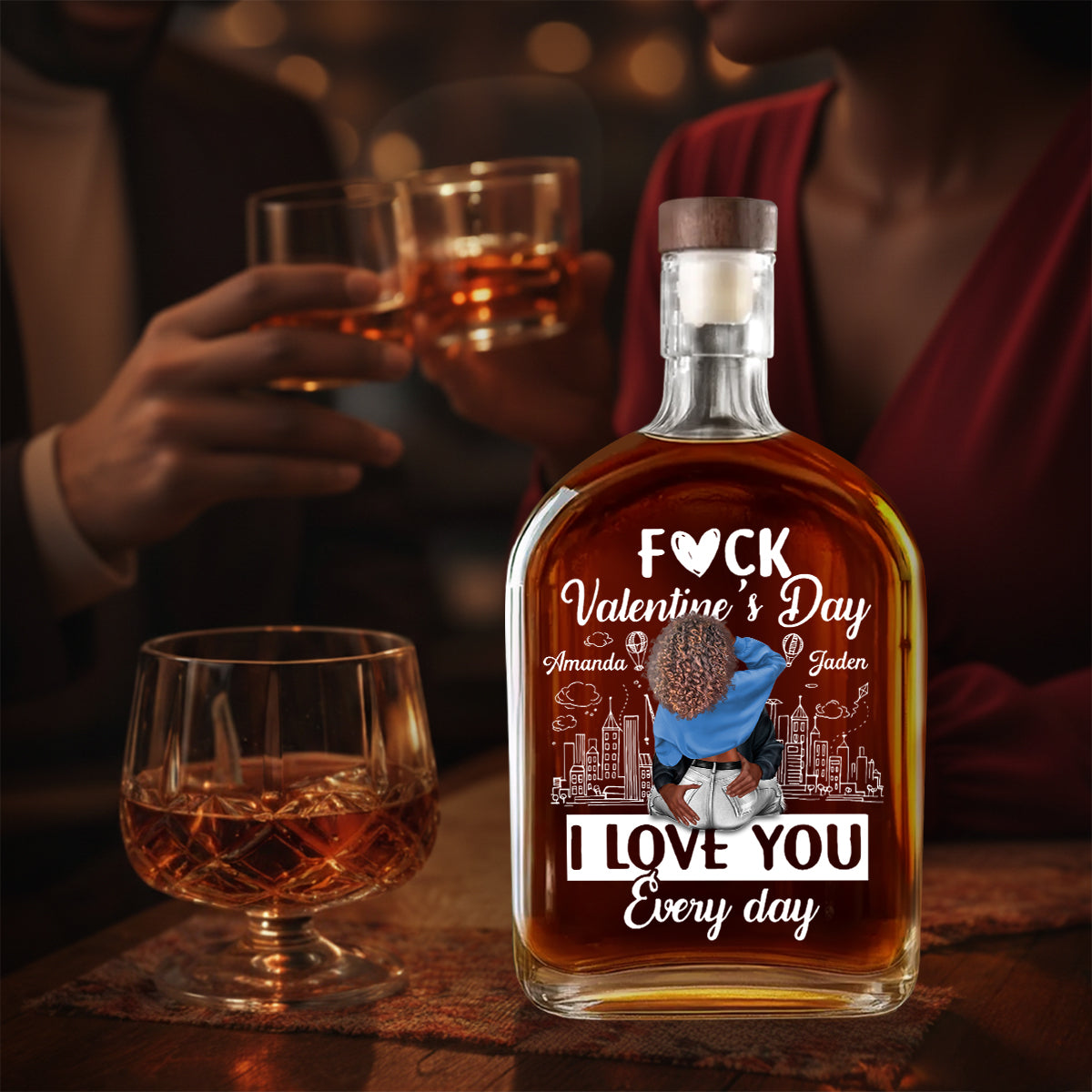Personalized Whiskey Bottle for Couples - Everyday Love Gift Kitchen Supplies MagicInPrints