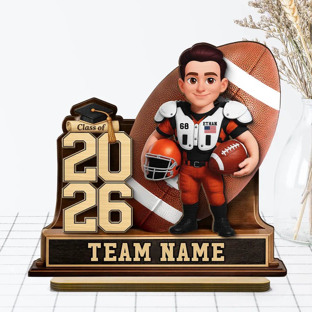 Custom Football Graduation Plaque for Class of 2026 - Personalized Team Gift Plaque MagicInPrints