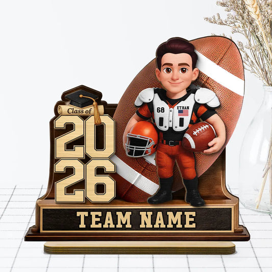 Custom Football Graduation Plaque for Class of 2026 - Personalized Team Gift Plaque MagicInPrints