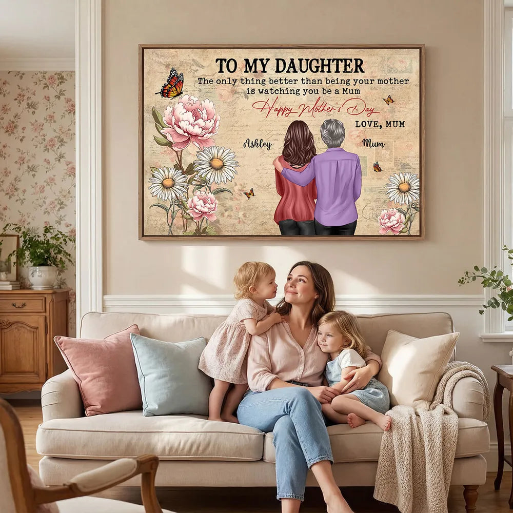 Personalized Canvas Print for Daughter and Mum - Mother's Day Gift Poster or Canvas MagicInPrints