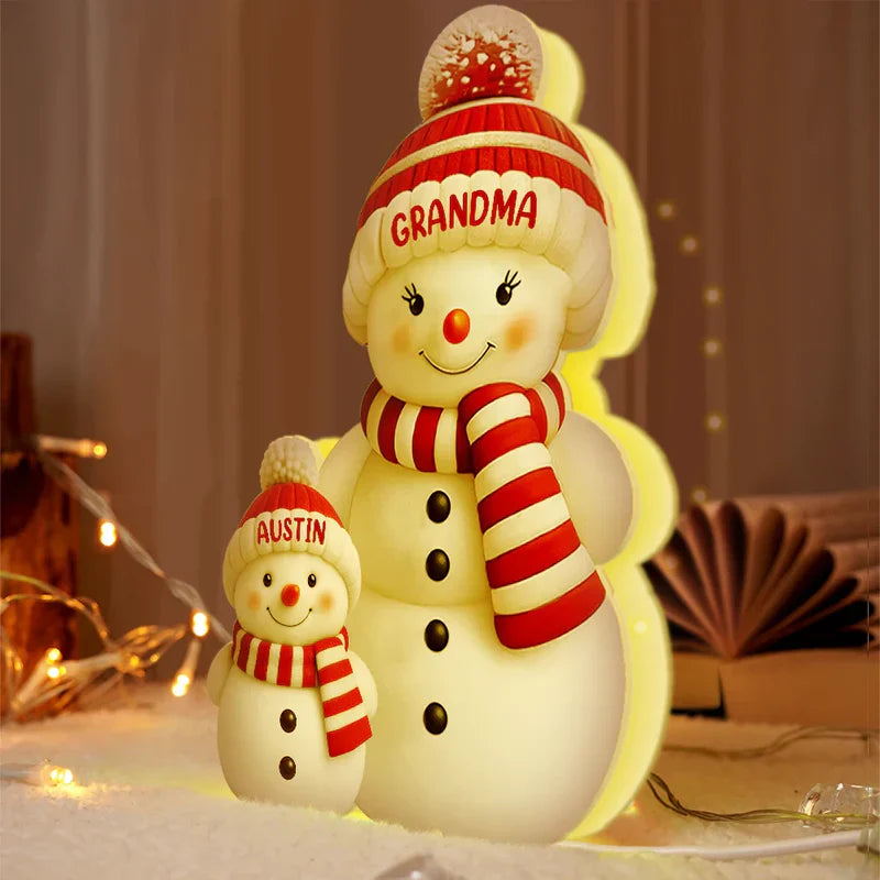 Personalized Snowman Family Light - Custom Christmas Decoration for Family Plaque MagicInPrints