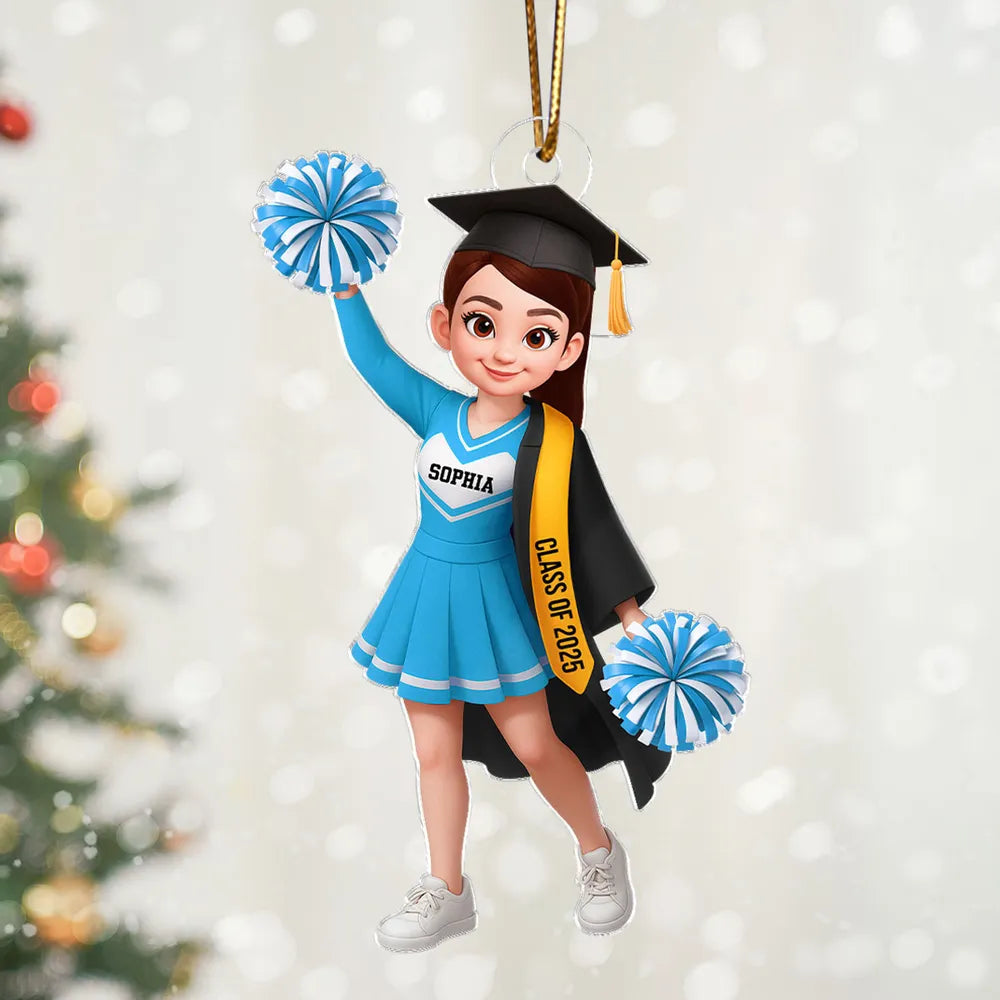 Custom Cheerleader Graduation Ornament for Class of 2025 - Personalized Gift Ornament MagicInPrints