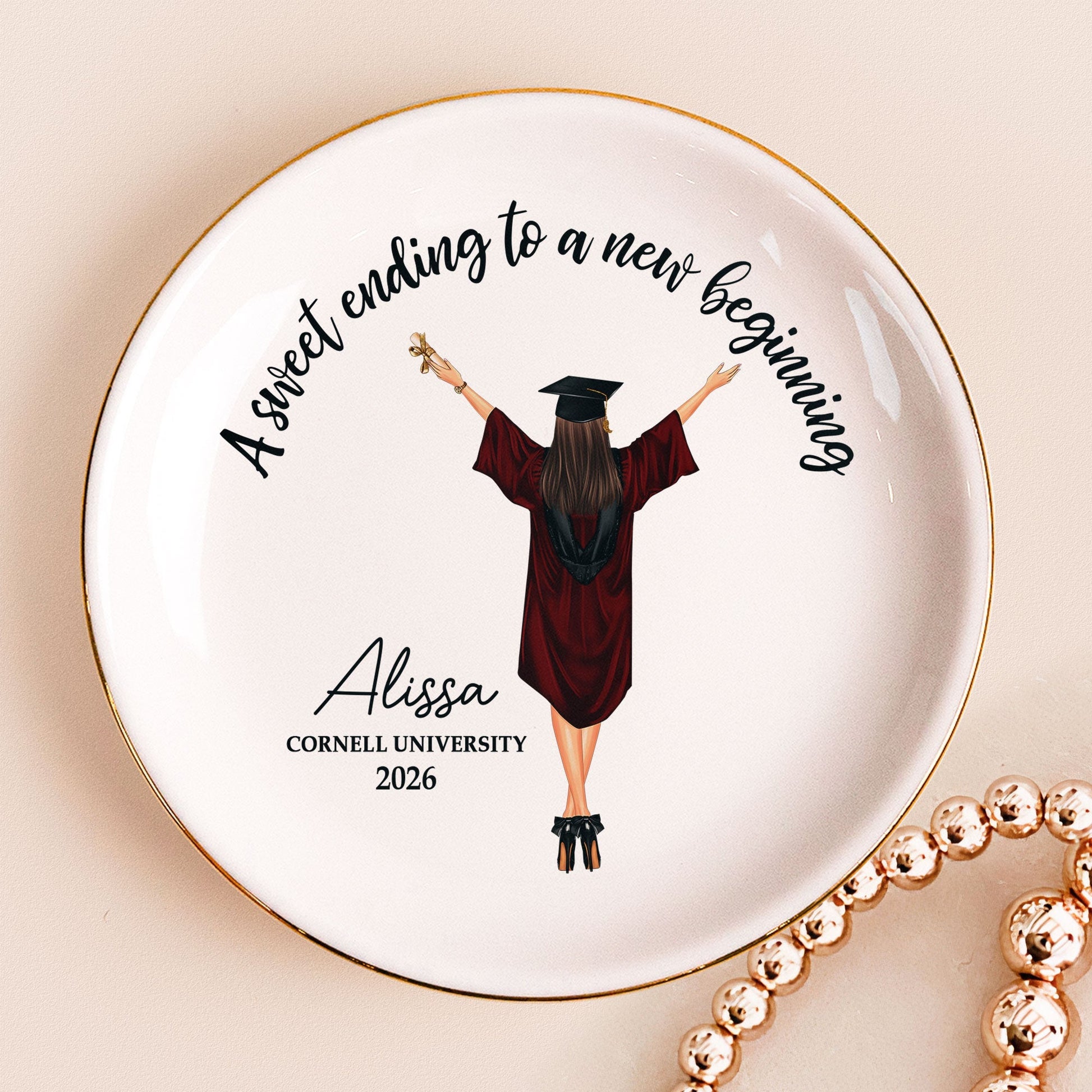 Personalized Graduation Jewelry Dish for Her - Class of 2026 Keepsake Jewelry MagicInPrints