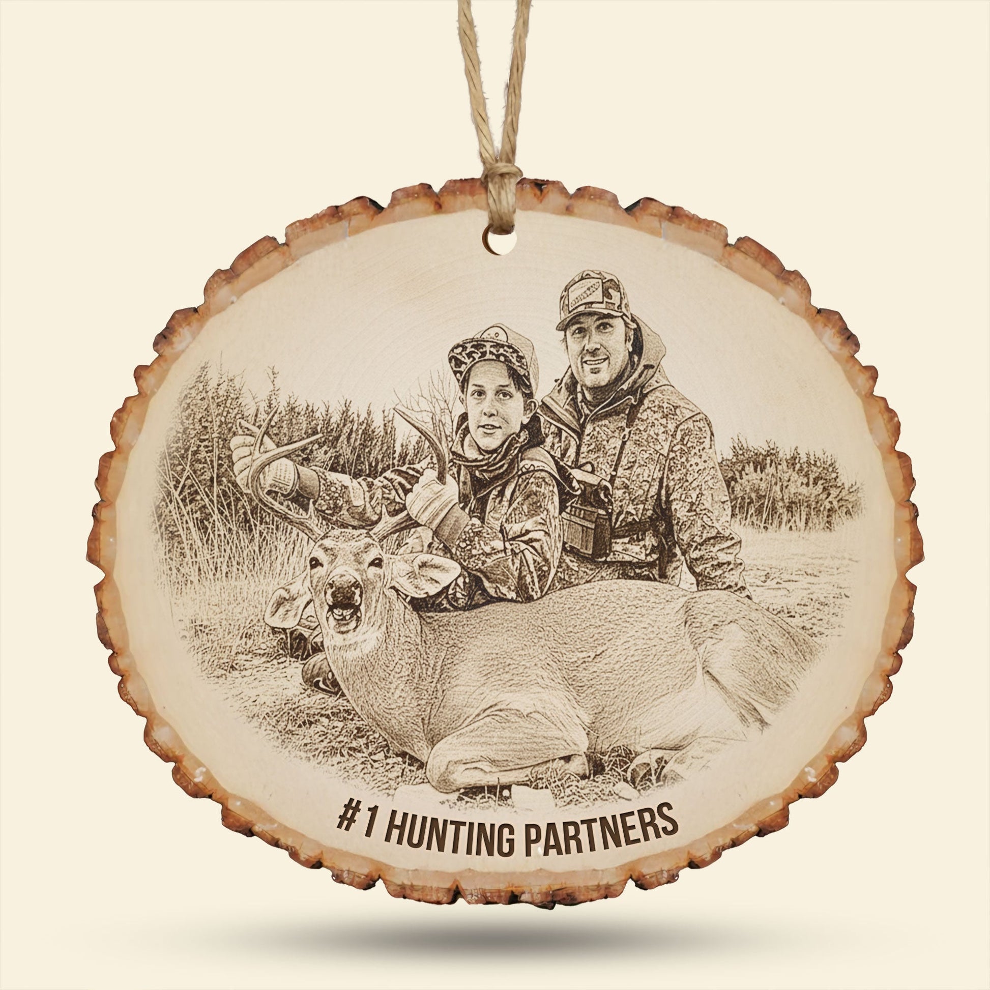 Celebrate Your Adventures: Custom Photo Engraved Wood Ornament - Personalized Gift for Hunting Lovers Ornament MagicInPrints