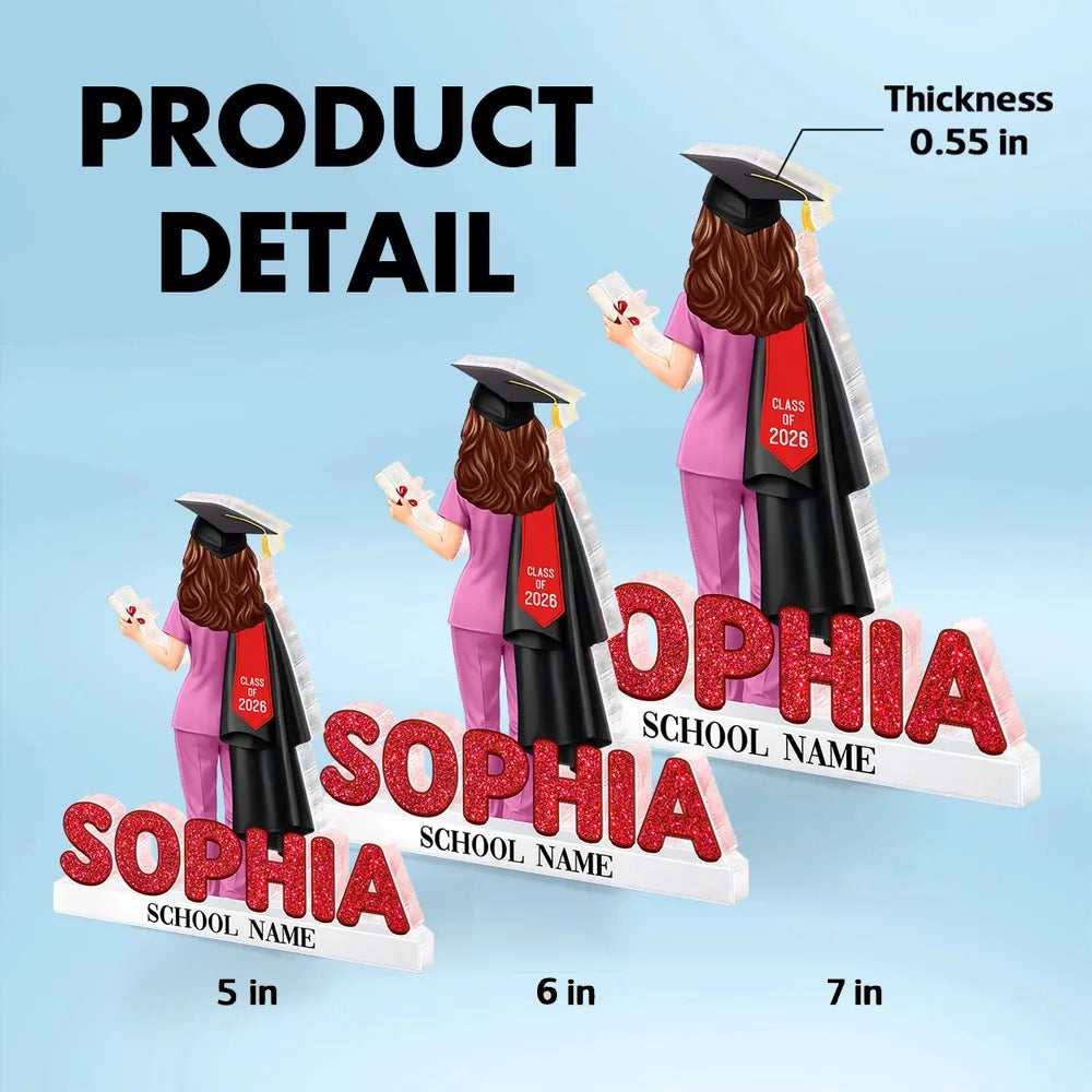 Personalized Graduation Nurse Figurine for Class of 2026 - Custom Gift Plaque MagicInPrints