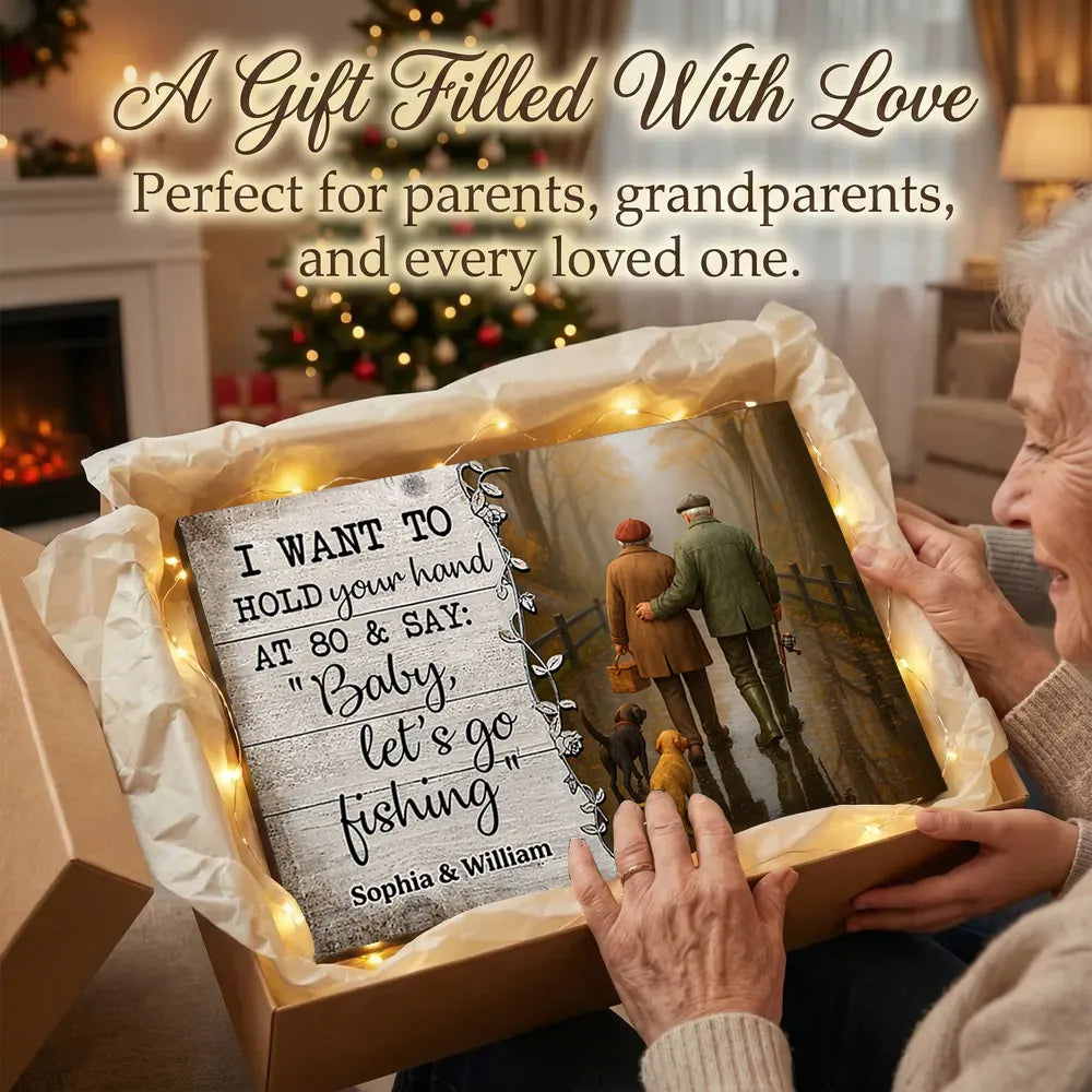 Personalized Couple Fishing Canvas Art for Seniors - Sentimental Anniversary Gift Poster or Canvas MagicInPrints