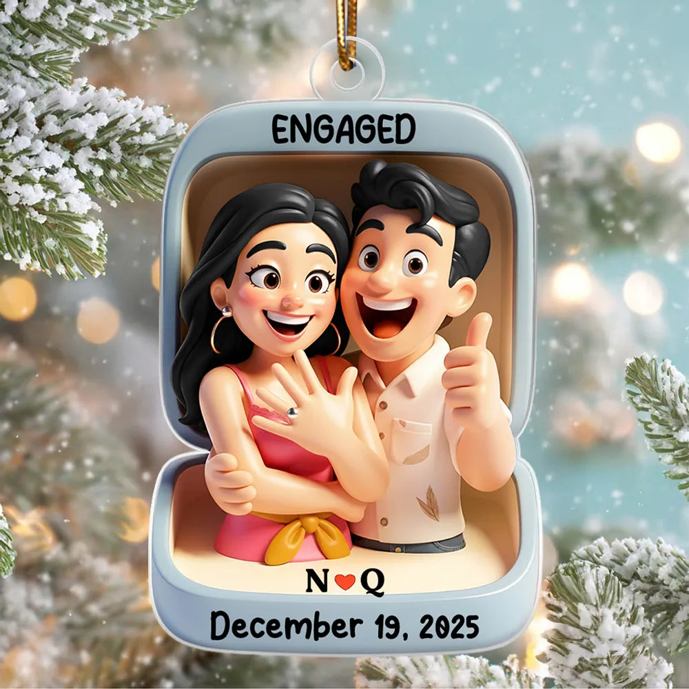 Personalized Engagement Ornament for Couples - Celebrate Your Special Day Ornament MagicInPrints