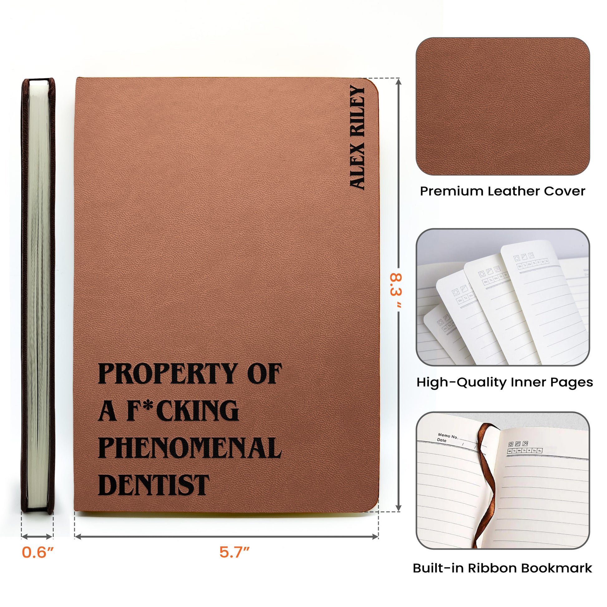 Personalized Leather Notebook for Professionals with Funny Quote - Gift for Any Occasion Stationery MagicInPrints