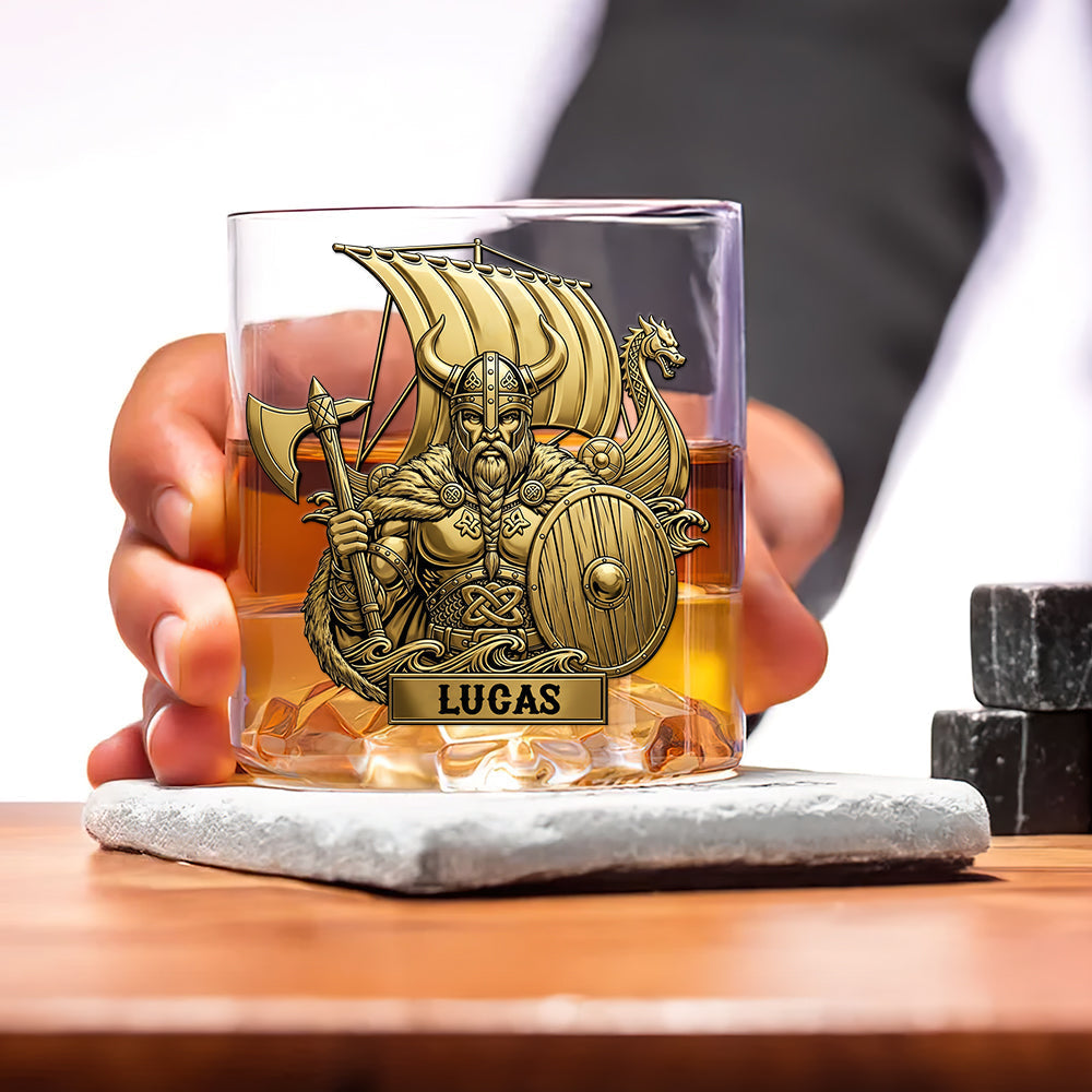 True Warriors Whiskey Glass Personalized Viking Gifts Whiskey Glass MagicInPrints