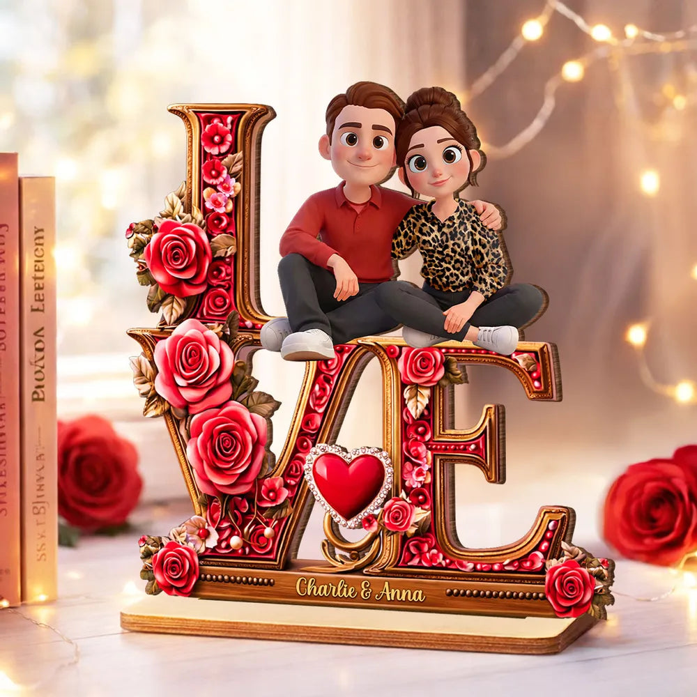 Personalized Couple Figurine Love Display - Romantic Gift for Anniversaries Plaque MagicInPrints
