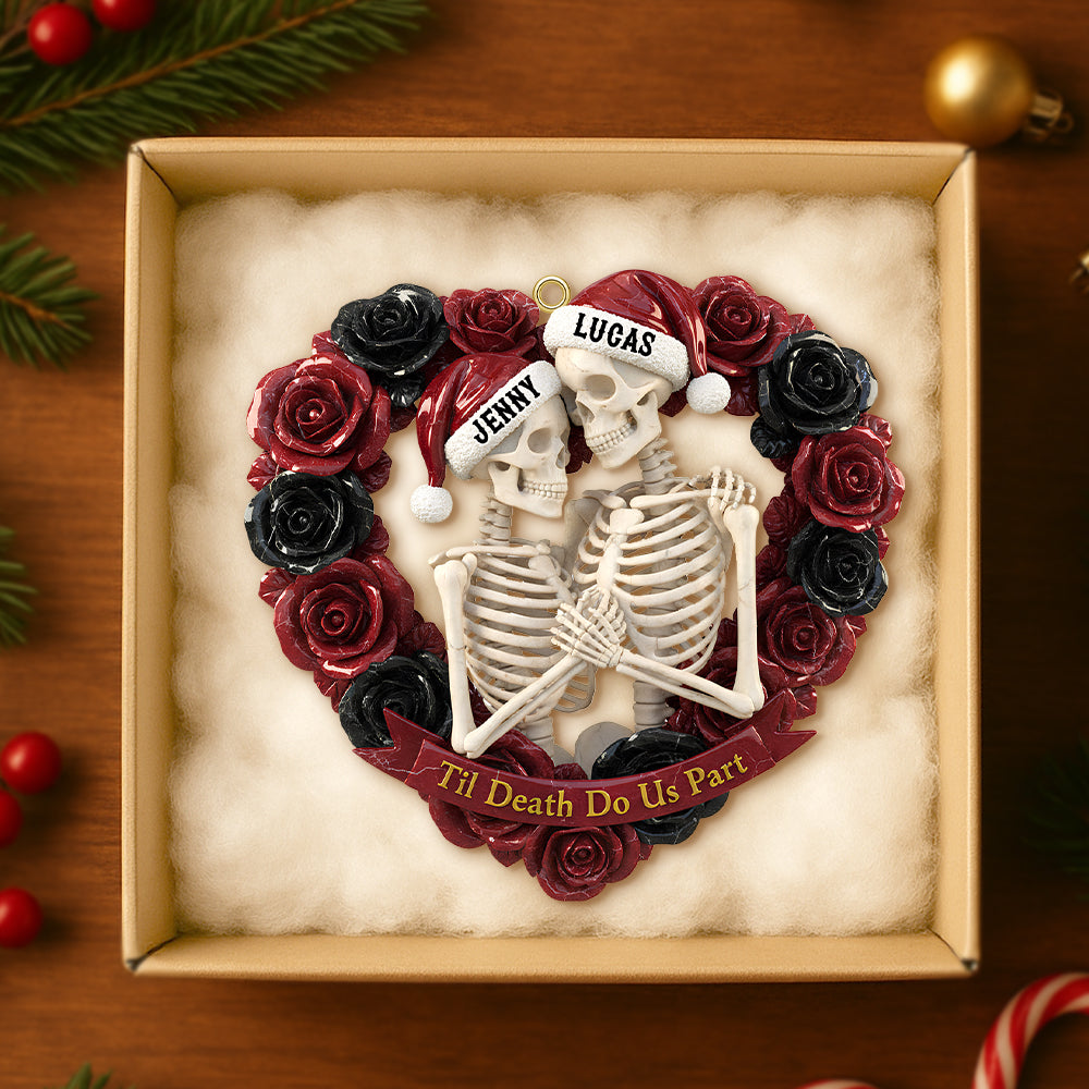 Til Death Do Us Part - Personalized Skull Couple Ornament for Christmas Ornament MagicInPrints