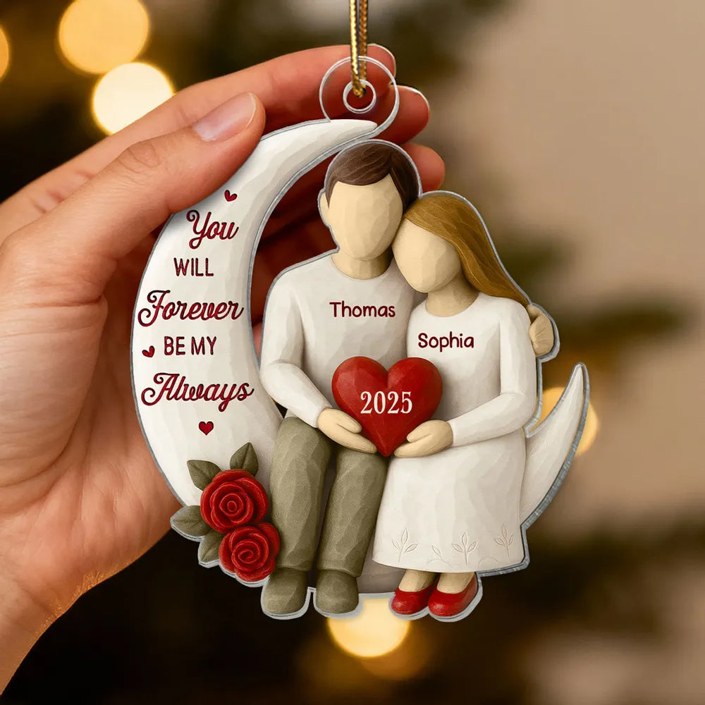 Personalized Couple Ornament for Christmas - Romantic Keepsake Gift Ornament MagicInPrints