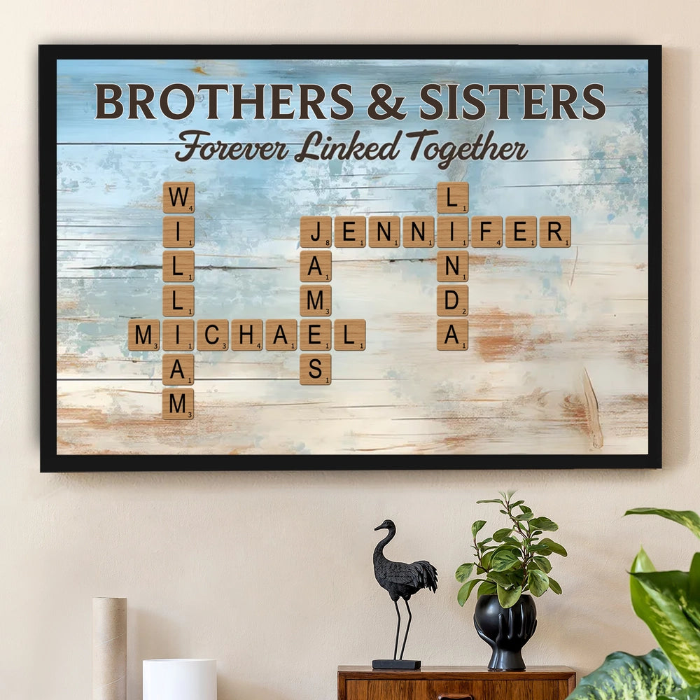 Custom Family Name Wall Art for Siblings - Personalized Home Decor Gift Poster or Canvas MagicInPrints