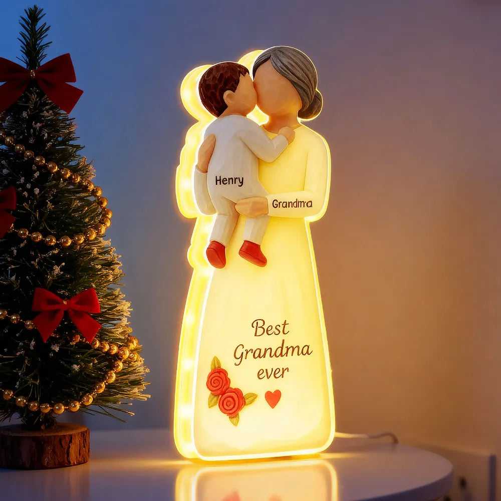 Personalized LED Night Light for Grandma - Heartfelt Gift for Christmas Plaque MagicInPrints