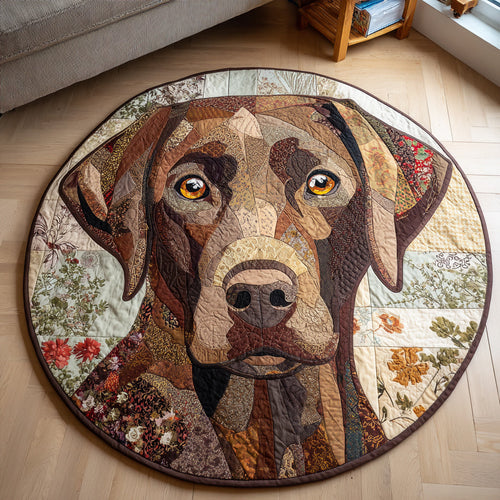 A Warm Heart for Every Home – Personalized Quilted Round Mat – Gift for Dog Lovers Quilted Round Mat MagicInPrints