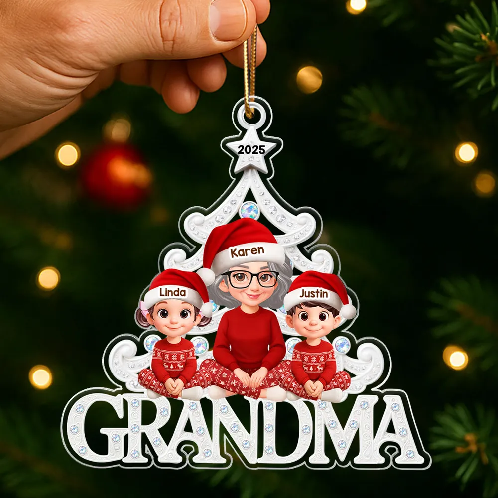 Personalized Family Christmas Ornament for Grandma - Custom Names 2025 Ornament MagicInPrints