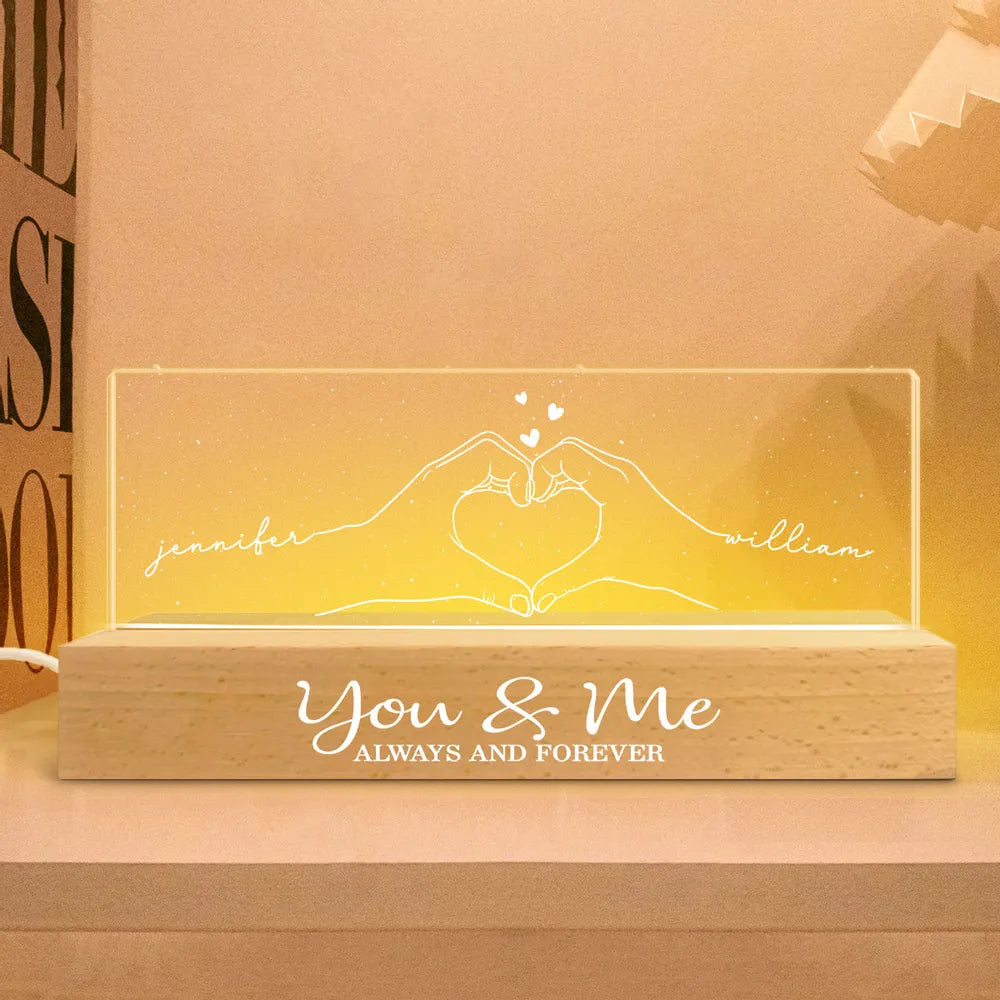 Personalized LED Night Light for Couples with Custom Names - Romantic Gift for Anniversary Plaque MagicInPrints