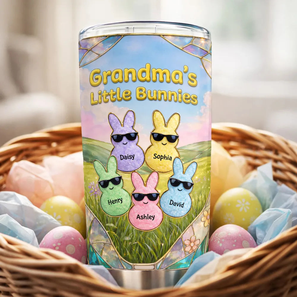 Personalized Easter Tumbler for Grandma - Custom Bunny Design Cup MagicInPrints