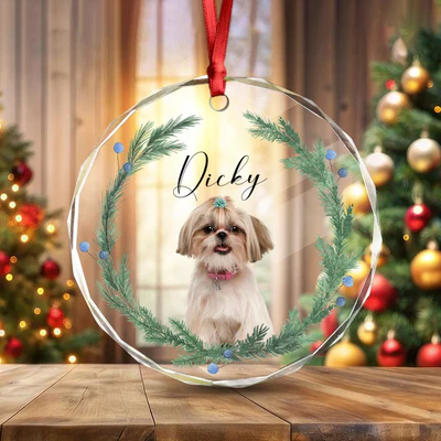 Personalized Dog Photo Christmas Ornament for Pet Lovers - Holiday Decoration Ornament MagicInPrints