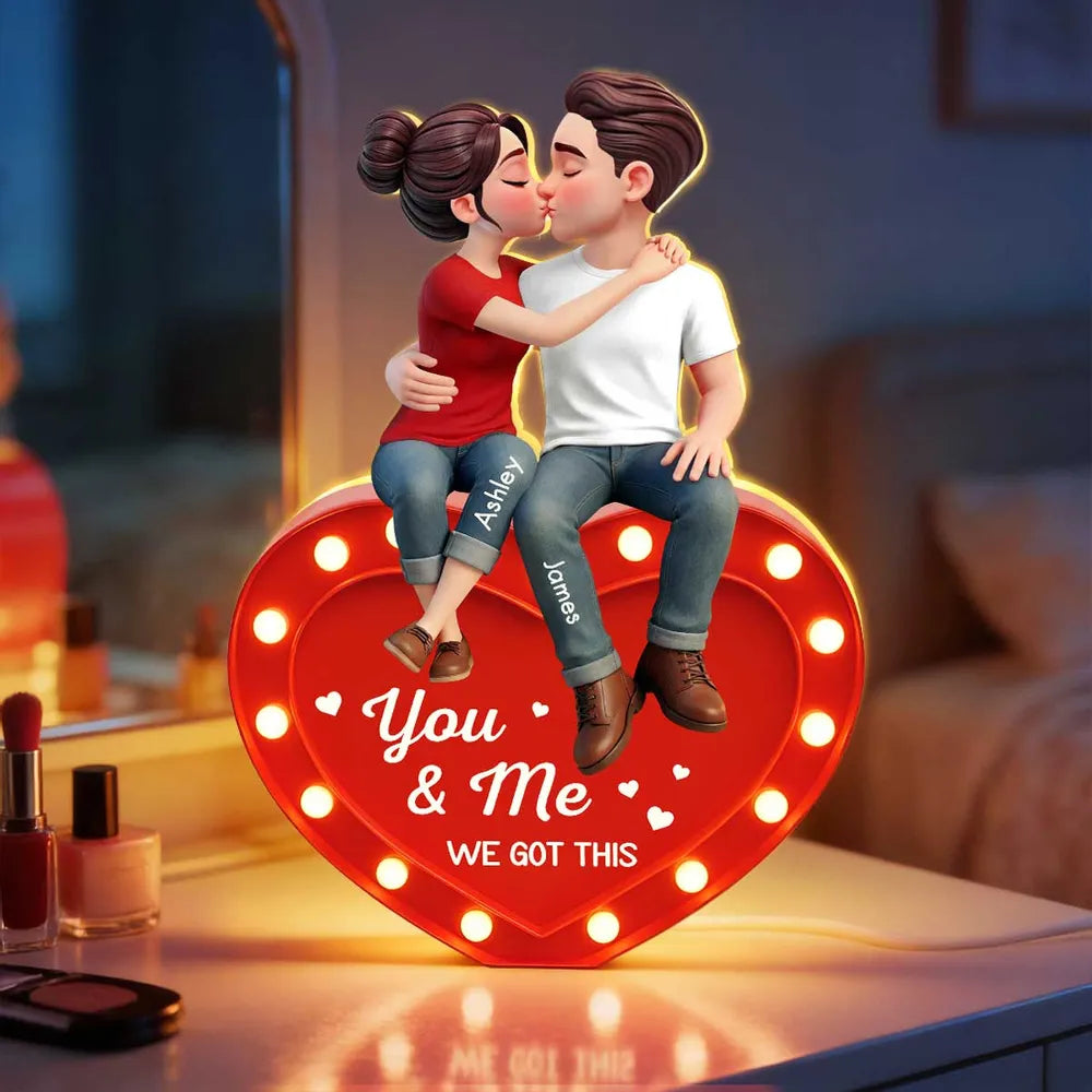 Personalized Romantic Couple LED Light for Couples - Anniversary Gift Plaque MagicInPrints