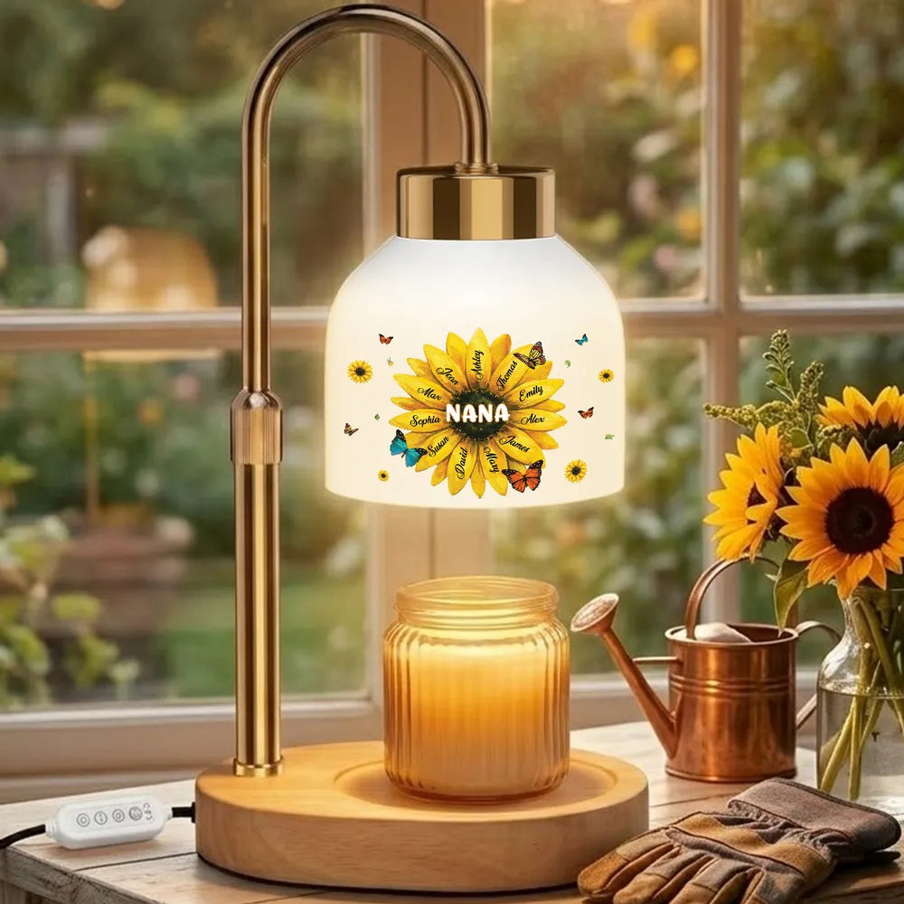 Custom Sunflower Lamp for Nana - Personalized Family Gift Lamp MagicInPrints