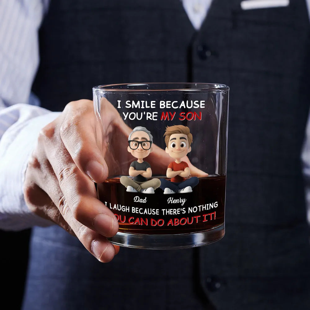 Personalized Whiskey Glass for Dad and Son - Sentimental Father's Day Gift Cup MagicInPrints
