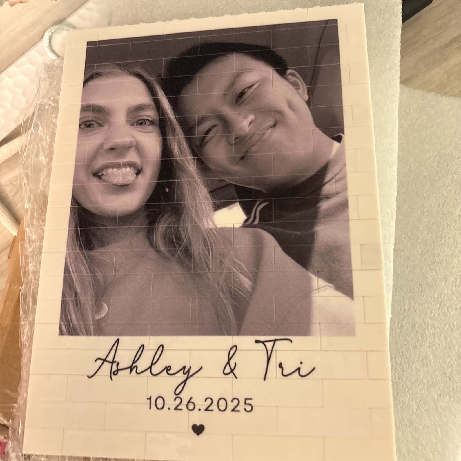 Custom Photo Brick Art for Couples - Personalized Gift for Anniversaries Plaque MagicInPrints
