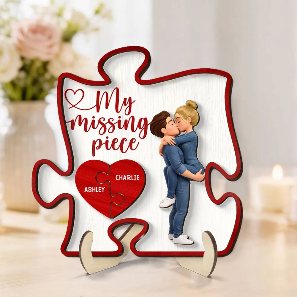 Personalized Puzzle Piece Plaque for Couples - Romantic Gift for Anniversary Plaque MagicInPrints