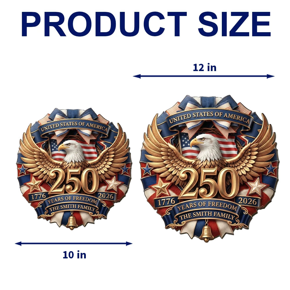Custom Patriotic Door Sign for Families - 250th Anniversary Celebration Sign MagicInPrints