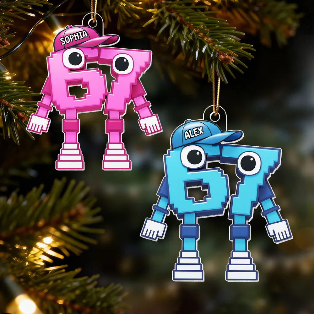 Personalized Cartoon Number Ornament for Kids - Fun Holiday Decoration Ornament MagicInPrints