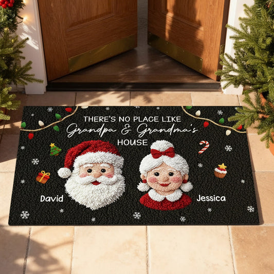 Personalized Christmas Doormat for Grandparents - Festive Holiday Decor Doormat MagicInPrints