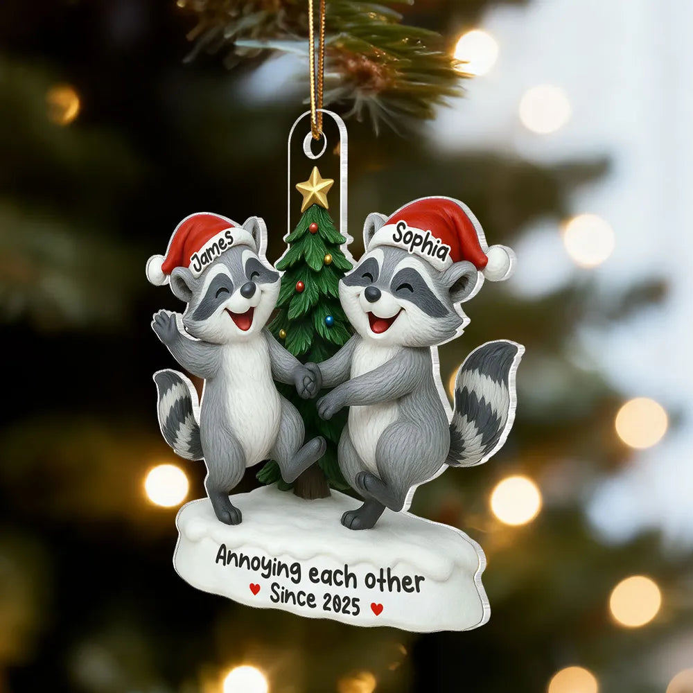 Personalized Raccoon Couple Christmas Ornament - Funny Holiday Gift Ornament MagicInPrints