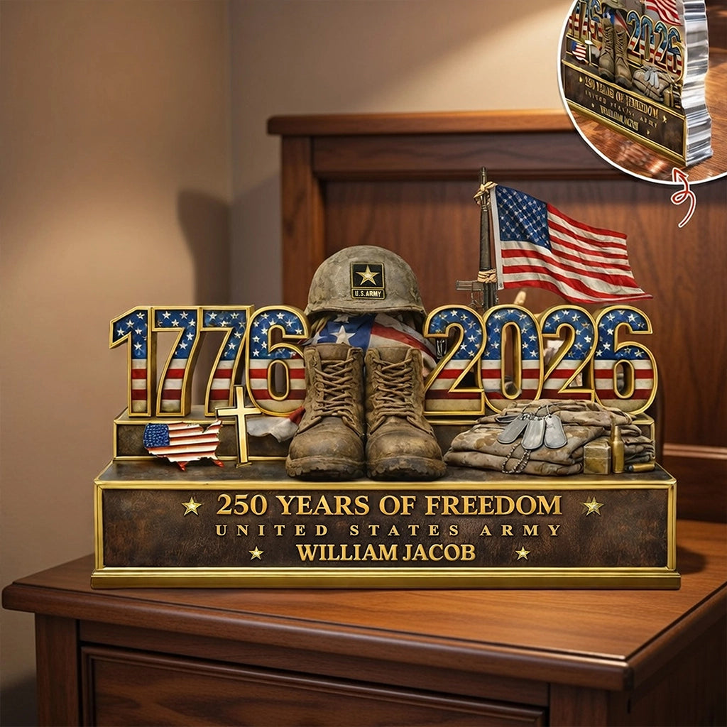 Personalized Military Tribute Plaque for Veterans - 250 Years of Freedom Plaque MagicInPrints